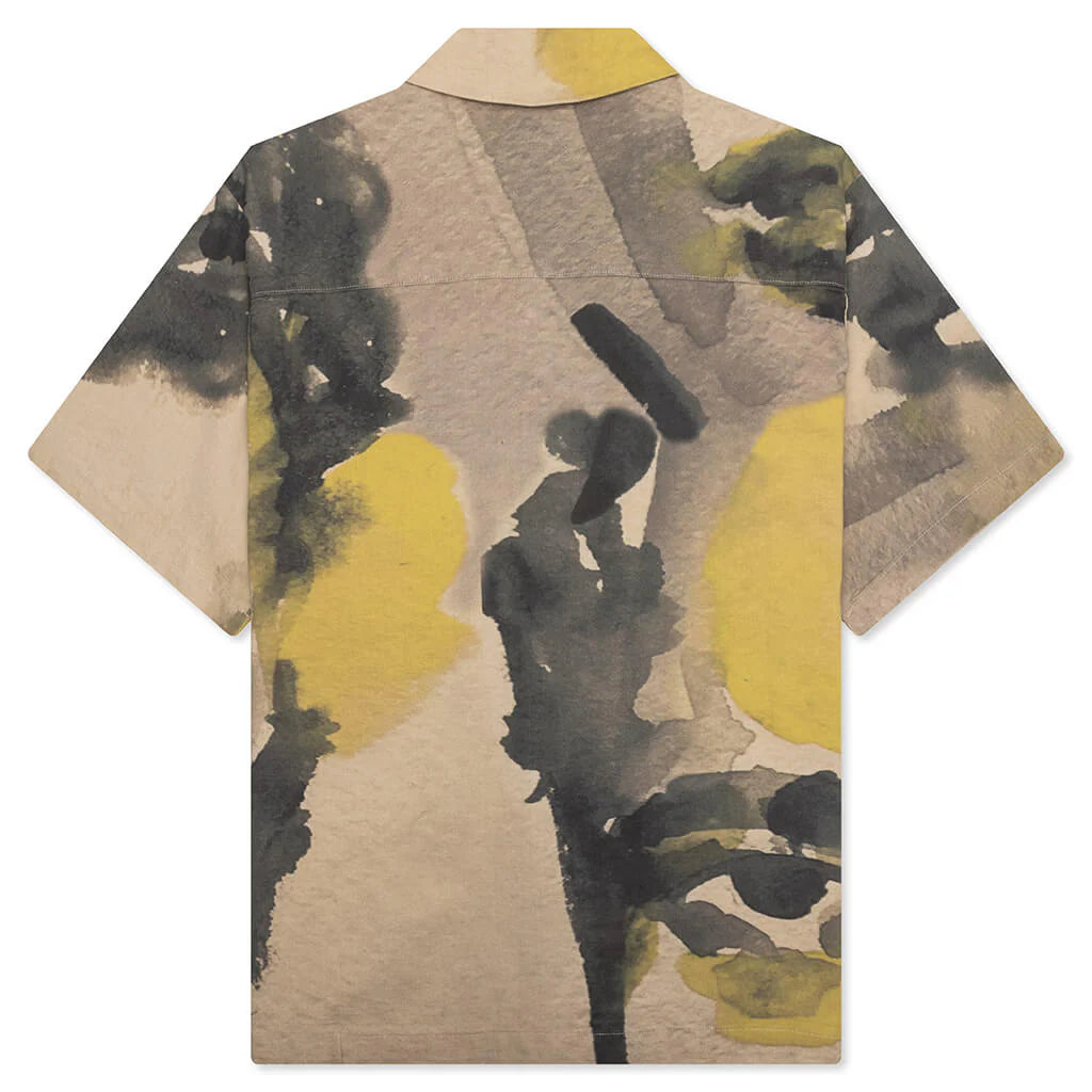 Watercolor Face Camp Shirt Multi