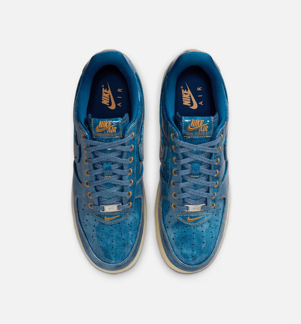 Air Force 1 Retro Patent Denim Mens Lifestyle Shoe Coastal Blue Natural Flax Coastal Blue