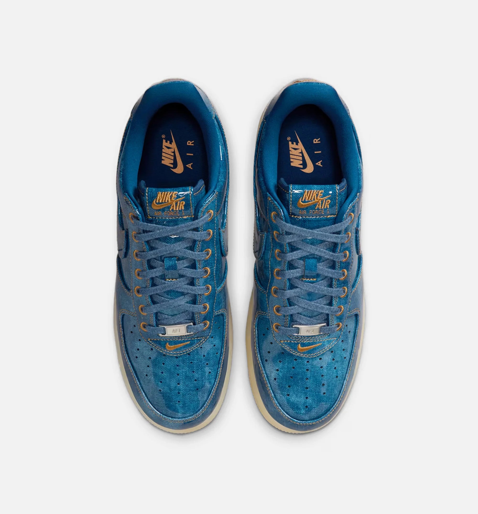 Air Force 1 Retro Patent Denim Mens Lifestyle Shoe Coastal Blue Natural Flax Coastal Blue