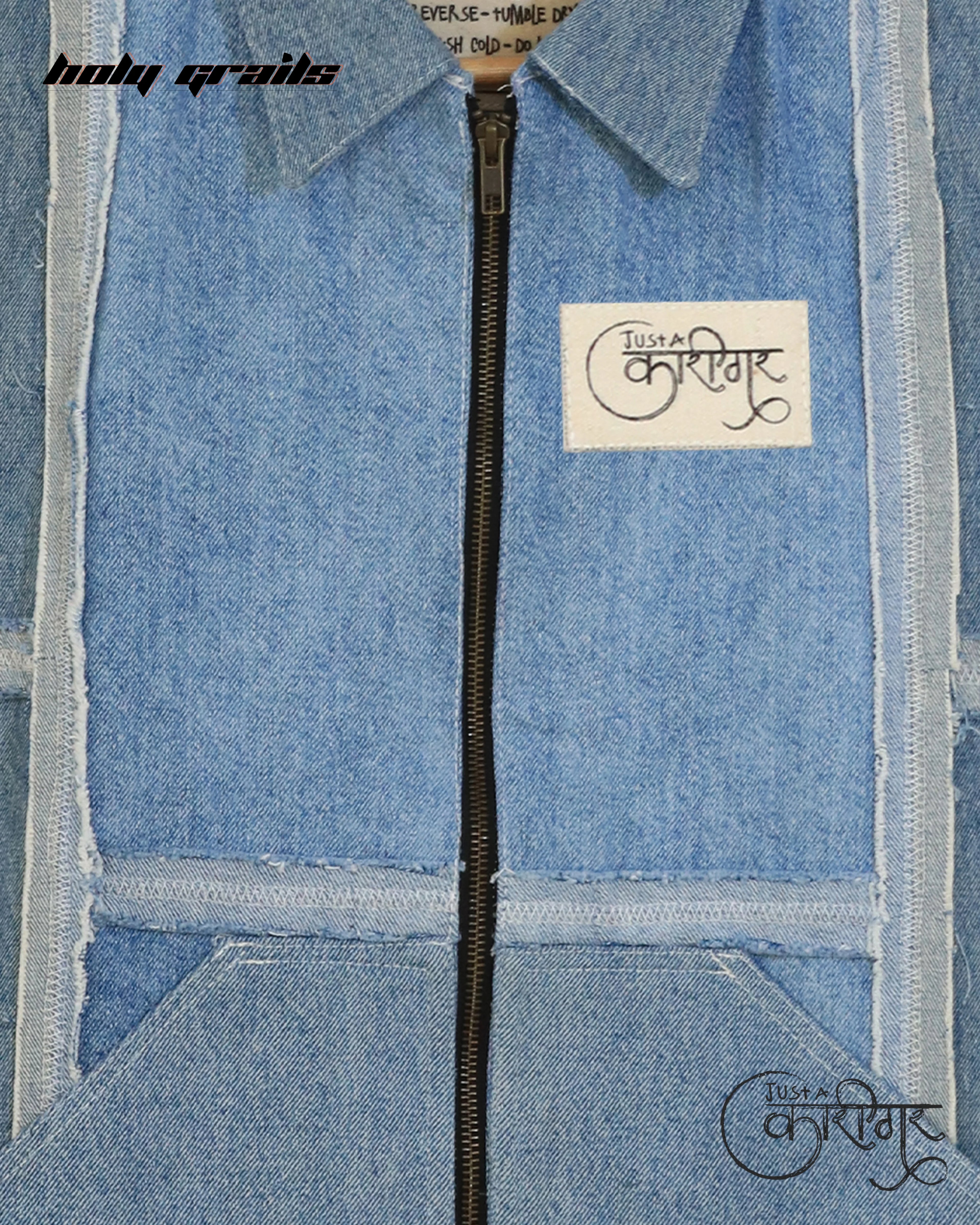 Symmetry Blue Denim Vest HG x Just A Karigar