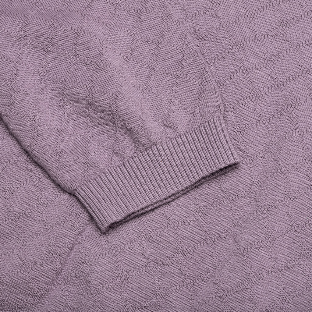 Hogan Pointelle Raglan Sleeve Sweater Polo Mauve
