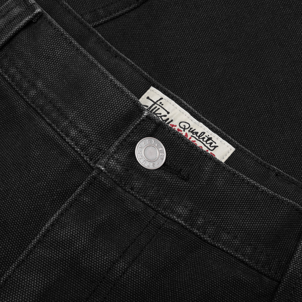 Washed Canvas Work Short Black