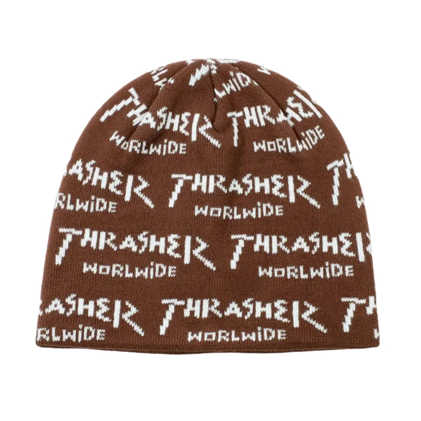 Thrasher Worlwide Skully Beanie Brown