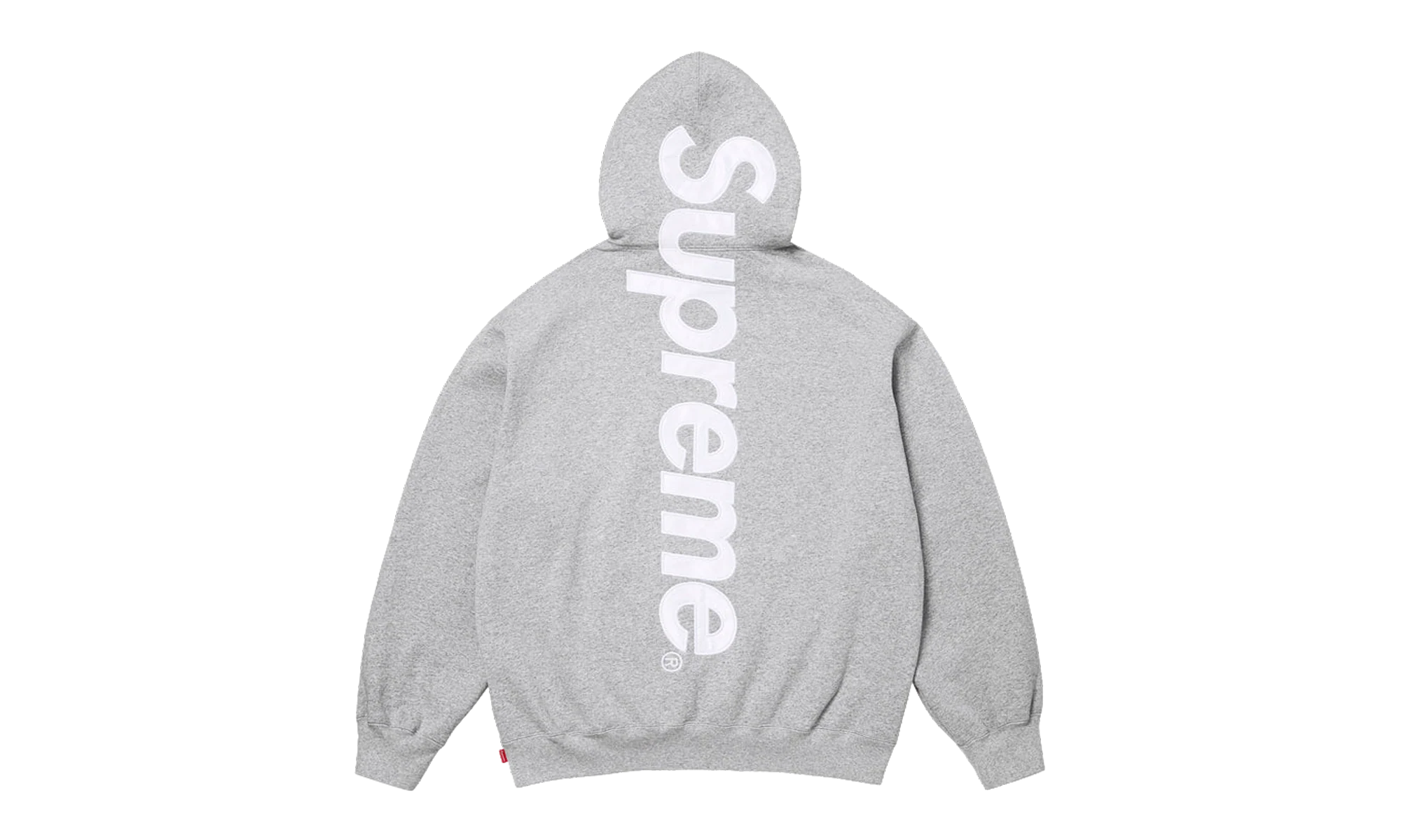 Satin Appliqué Hooded Sweatshirt "SS26 - Grey" SU27498