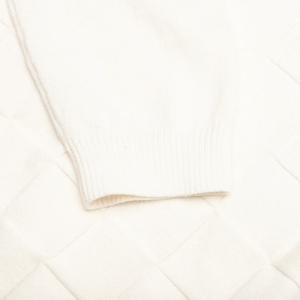 Palmer Checked L S Sweater Polo Clubhouse Cream