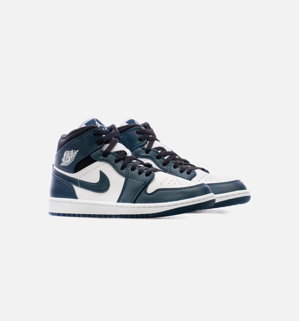 Air Jordan 1 Mid Dark Teal Mens Lifestyle Shoes Black Armory Navy