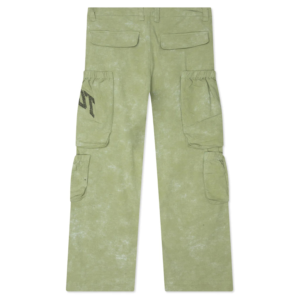 Twill Cargo Wide Leg Pant Green