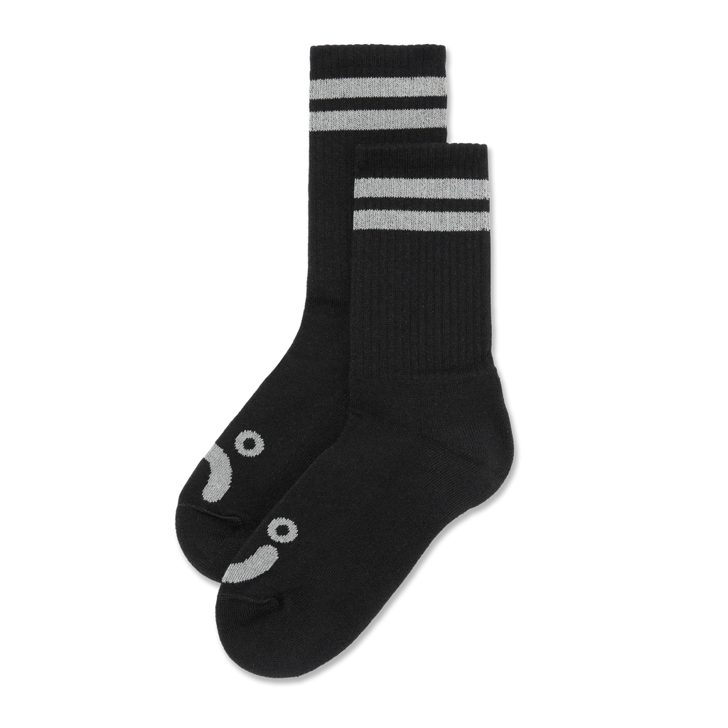 Polar Rib Socks Happy Sad Black Heather Grey
