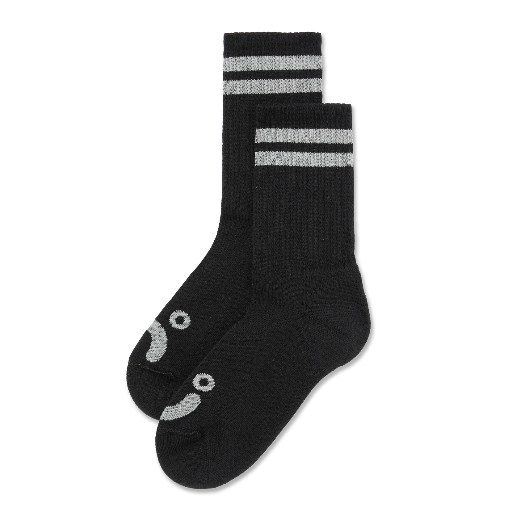 Polar Rib Socks Happy Sad Black Heather Grey