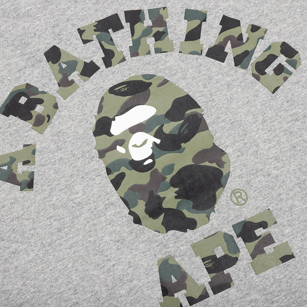 1st Camo College Long Sleeve Tee Grey Green