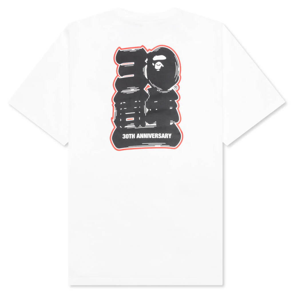 Bape 30th Anniversary Ape Head Tee White Red