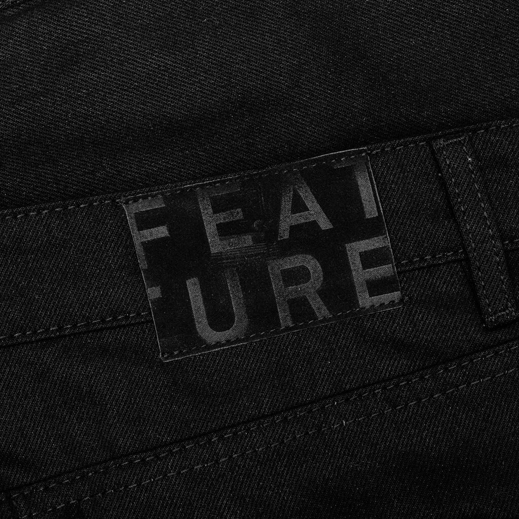 Berry Wide Denim Short Jet Black