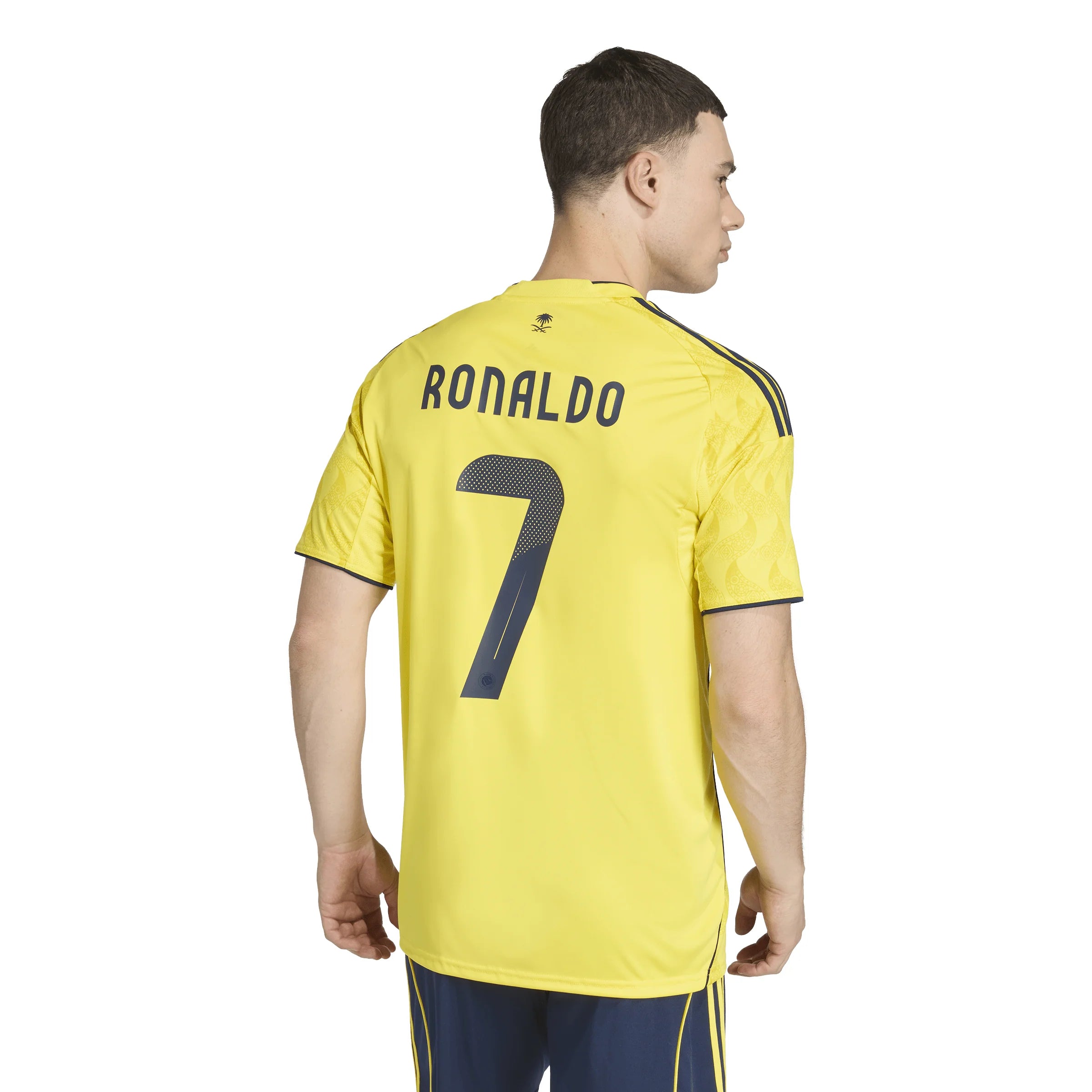 adidas Al Nassr FC Home Mens Soccer RONALDO 7 Jersey 25 26 Yellow Blue