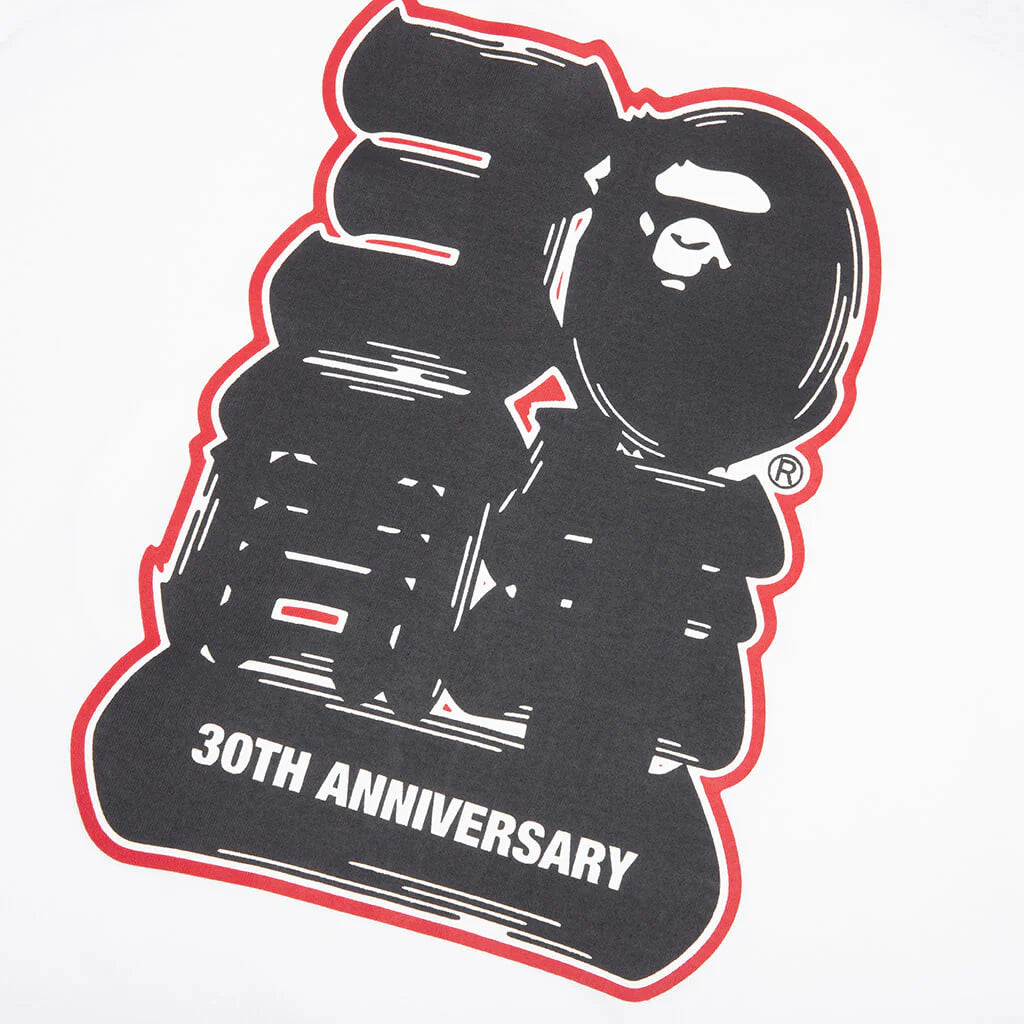 Bape 30th Anniversary Ape Head Tee White Red