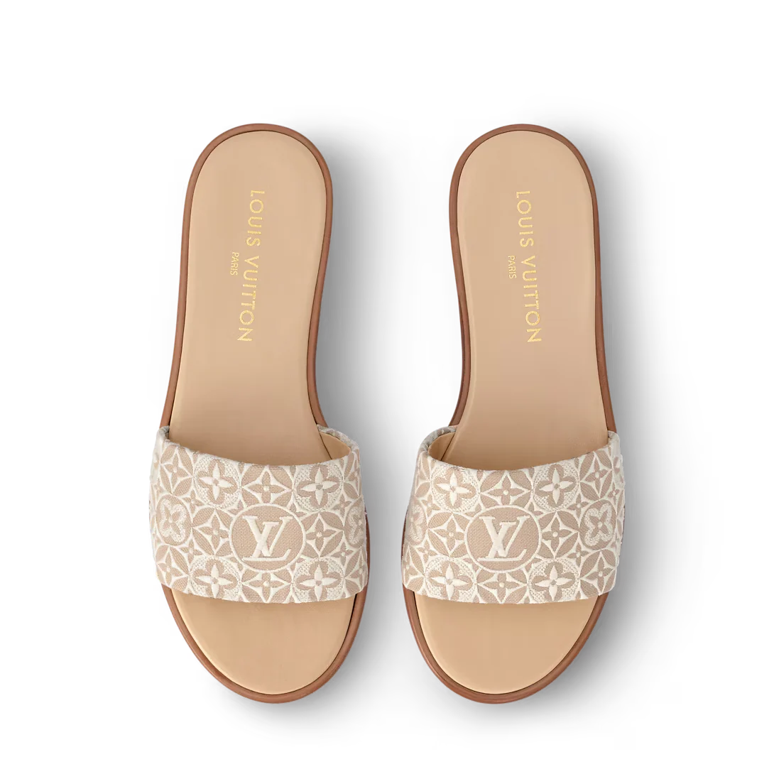 LV Lily Flat Mule Beige