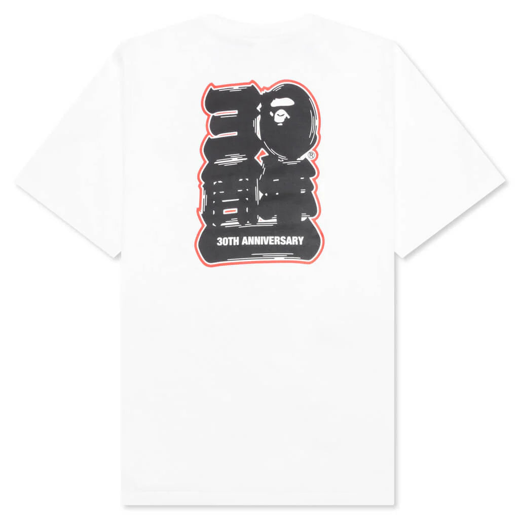 Bape 30th Anniversary Ape Head Tee White Navy