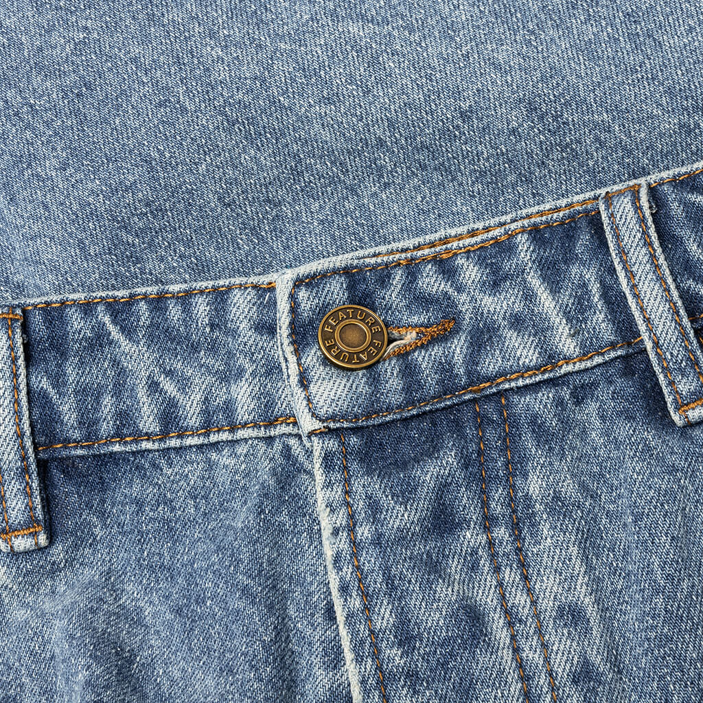 Berry Wide Denim Short Vintage Med Blue