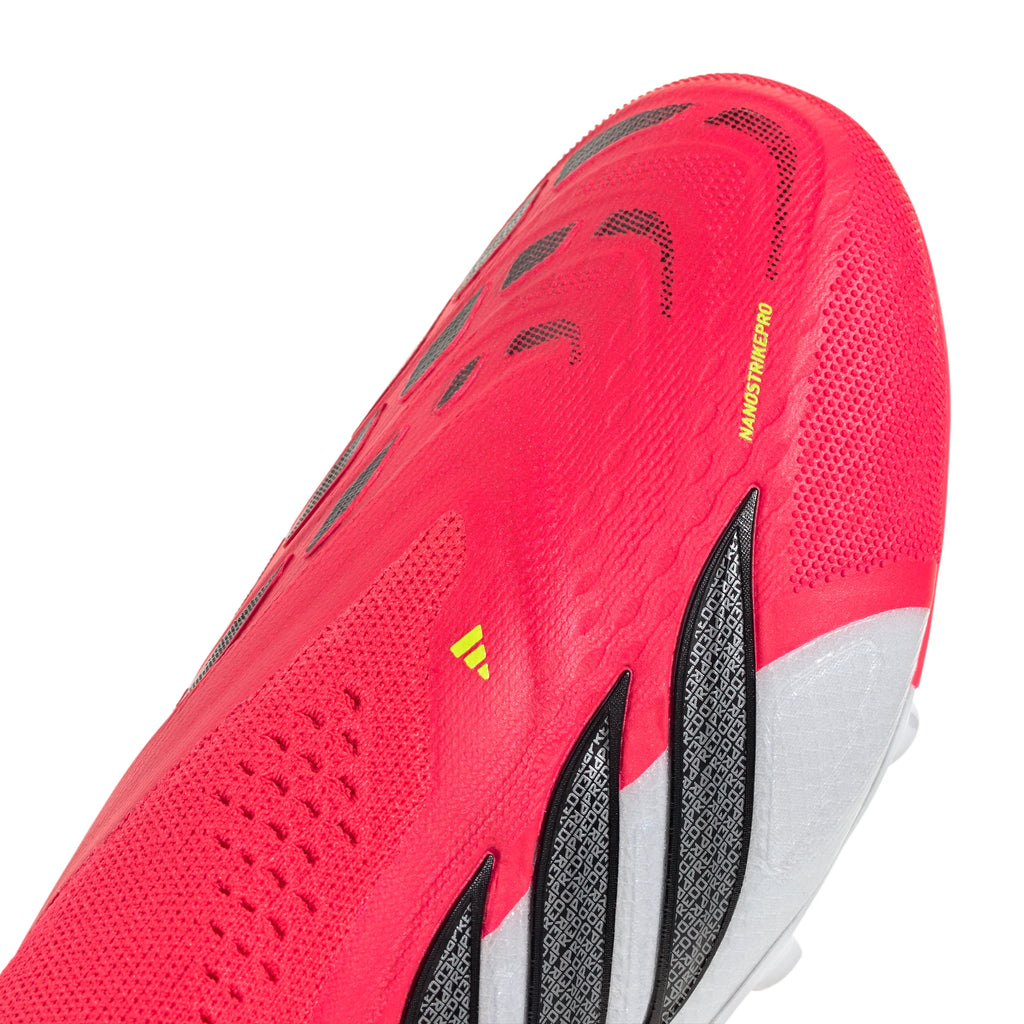 adidas Predator Elite Laceless FG Firm Ground Youth Soccer Cleats Red Black White