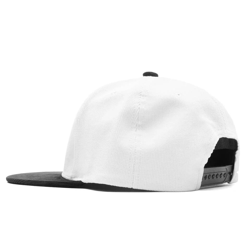 Corduroy College Snap Back Cap White