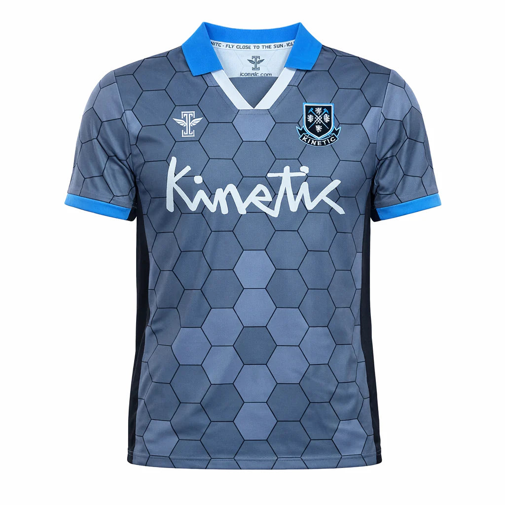Kinetic Rodney Square Soccer Jersey Blue Grey
