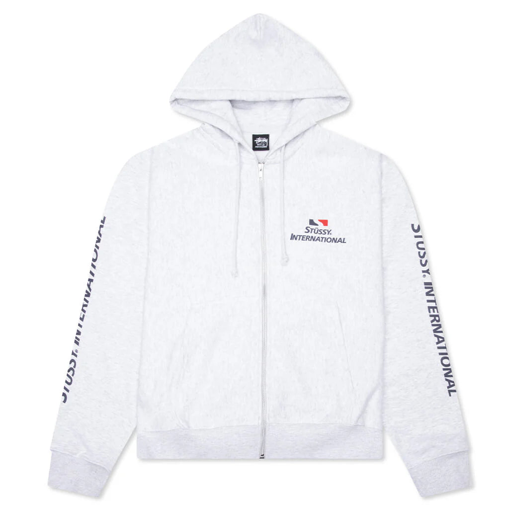 Stüssy International Zip Hoodie Ash Heather