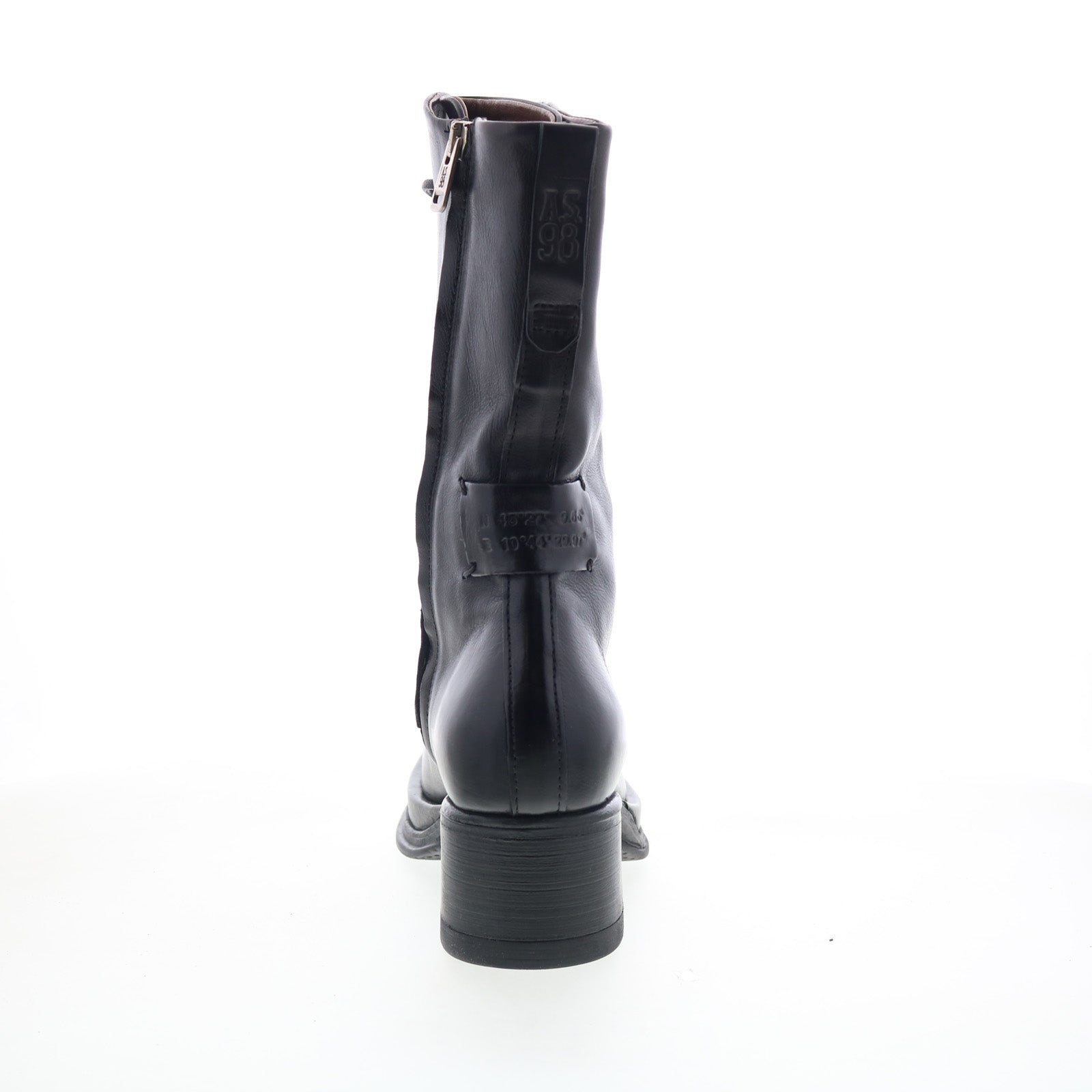 Caden Womens Black Leather Lace Up Casual Dress Boots