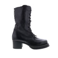 Caden Womens Black Leather Lace Up Casual Dress Boots