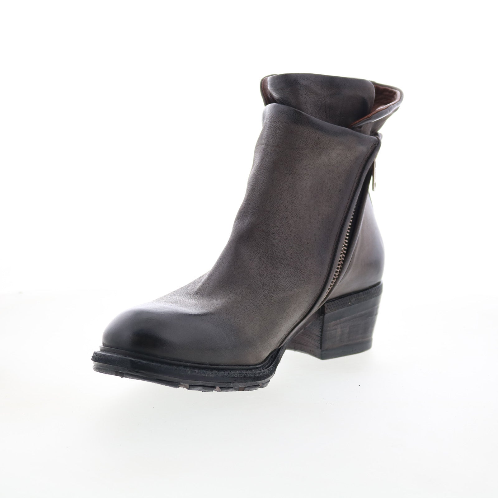 Cadmus Womens Brown Leather Zipper Ankle & Booties Boots