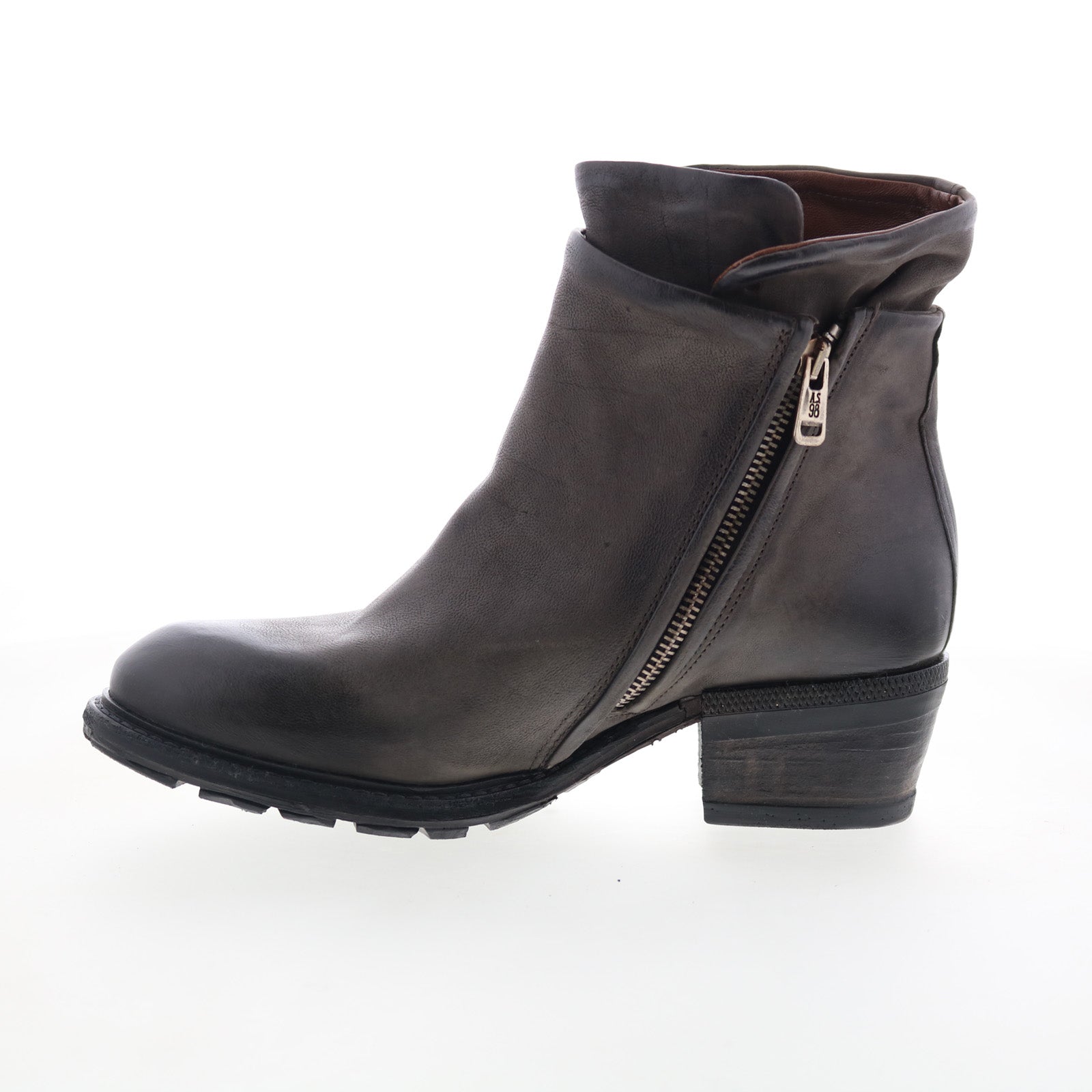 Cadmus Womens Brown Leather Zipper Ankle & Booties Boots
