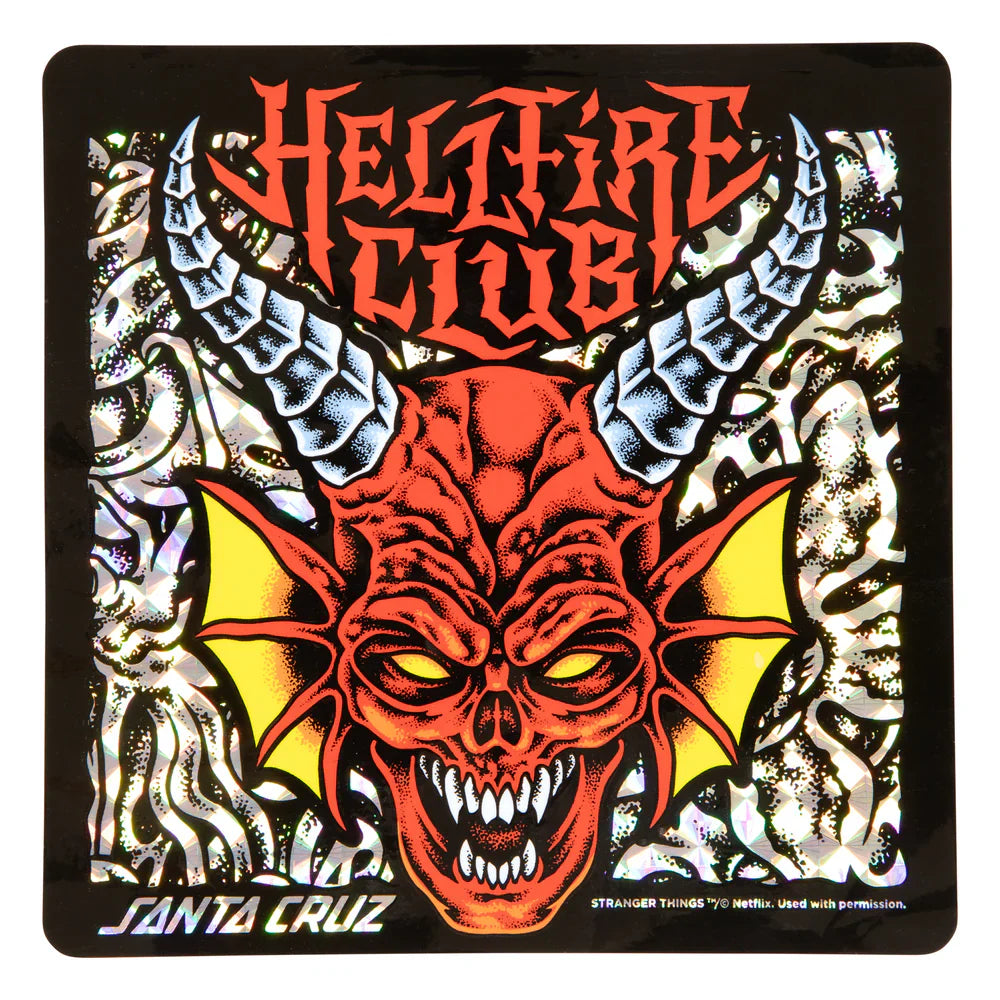 Santa Cruz x Stranger Things Hellfire Club Flames Deck 90 x 320