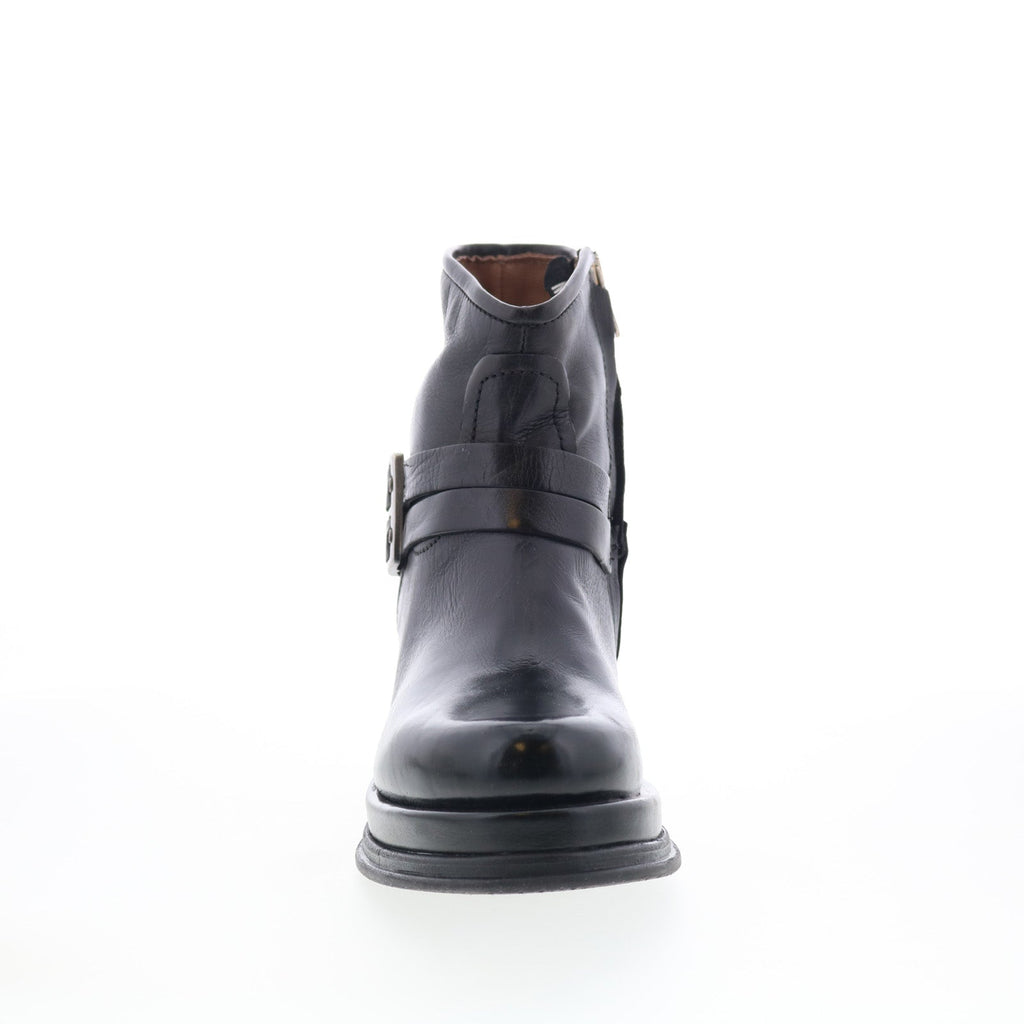 Cal Womens Black Leather Zipper Ankle & Booties Boots