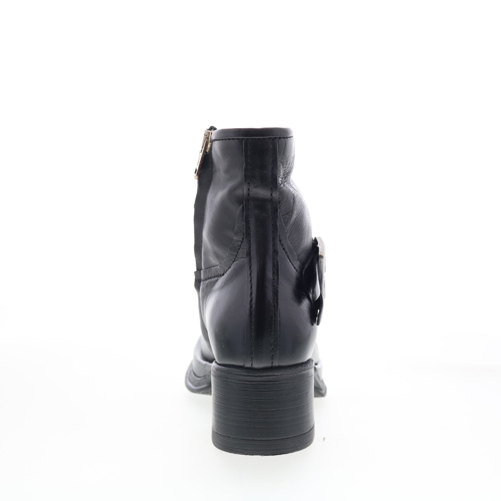 Cal Womens Black Leather Zipper Ankle & Booties Boots