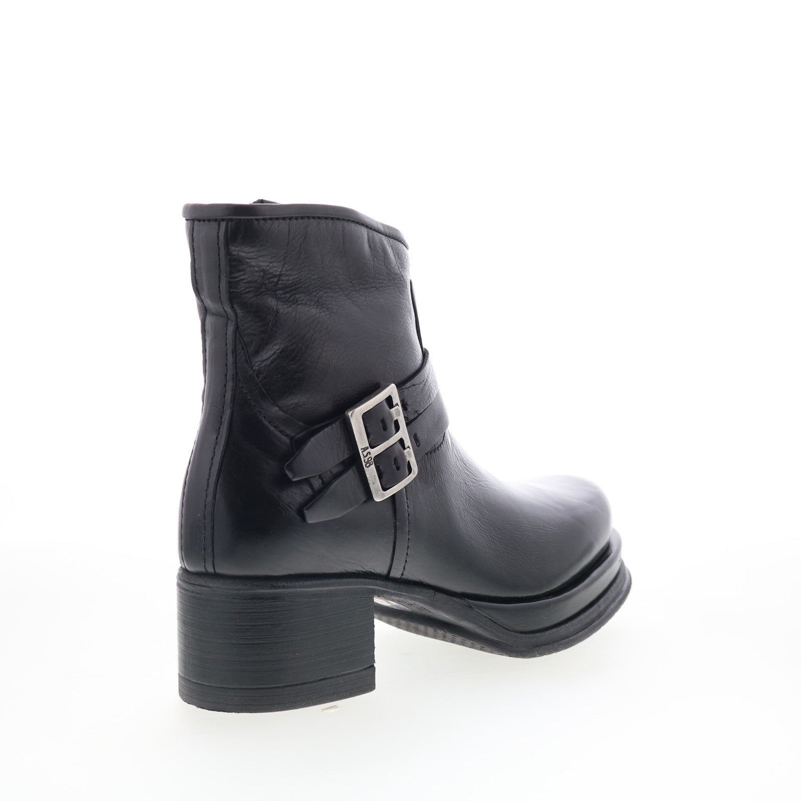 Cal Womens Black Leather Zipper Ankle & Booties Boots