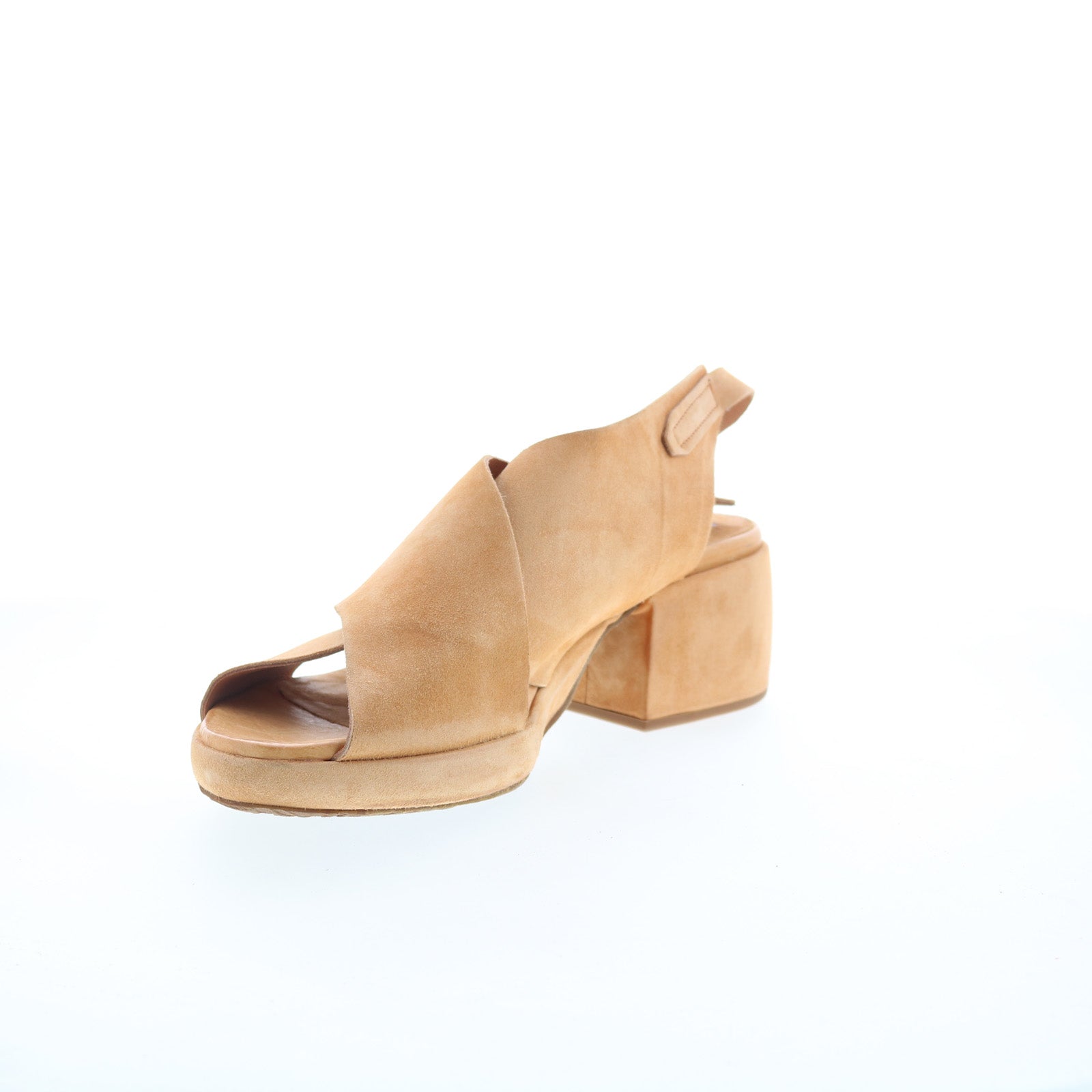 Callen Womens Brown Leather Hook & Loop Heeled Sandals Shoes
