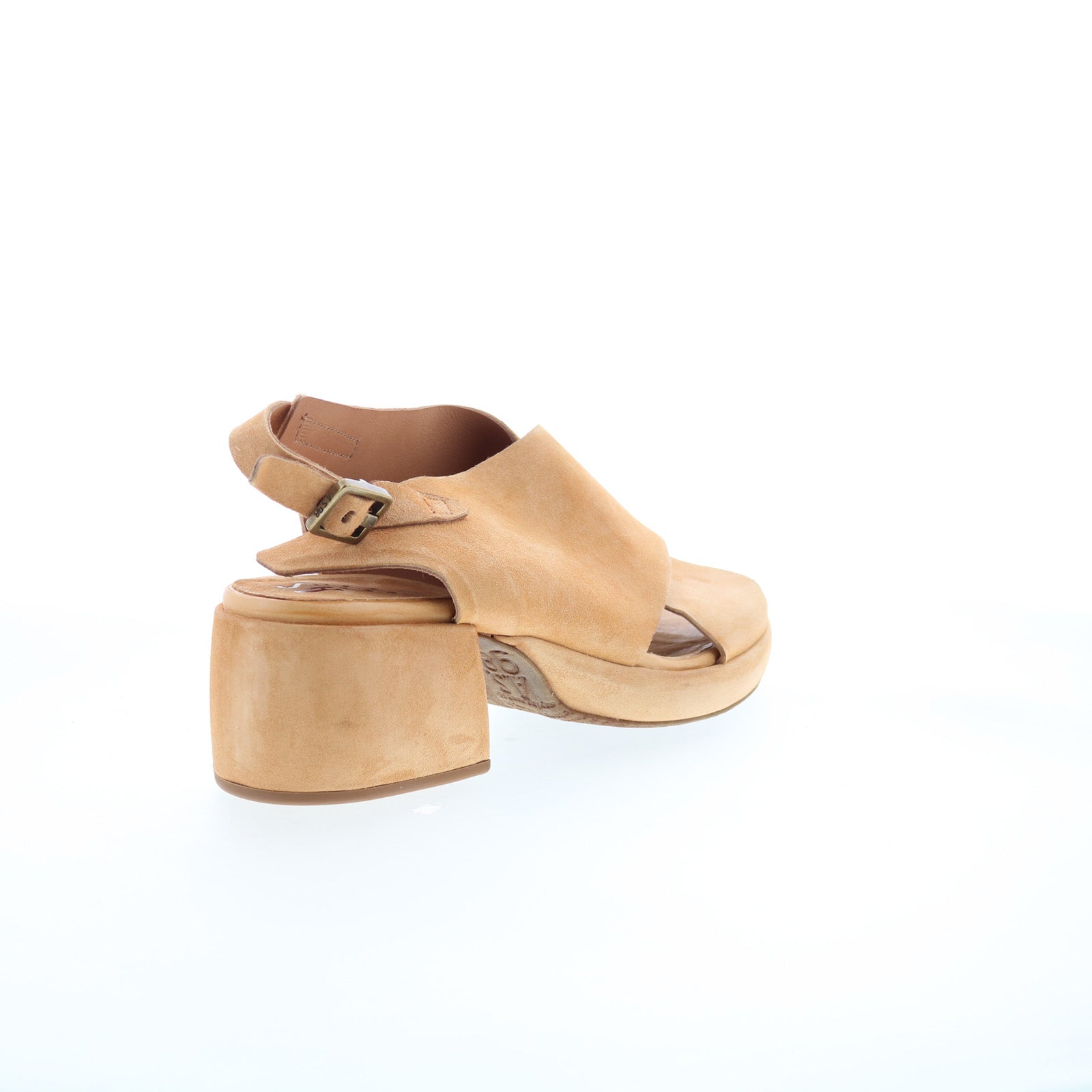 Callen Womens Brown Leather Hook & Loop Heeled Sandals Shoes