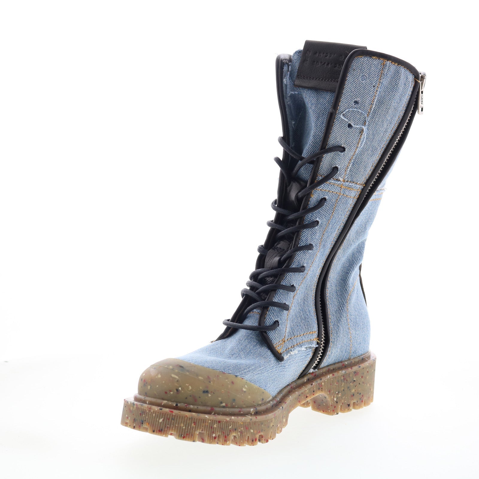 Cambert Womens Blue Canvas Lace Up Casual Dress Boots