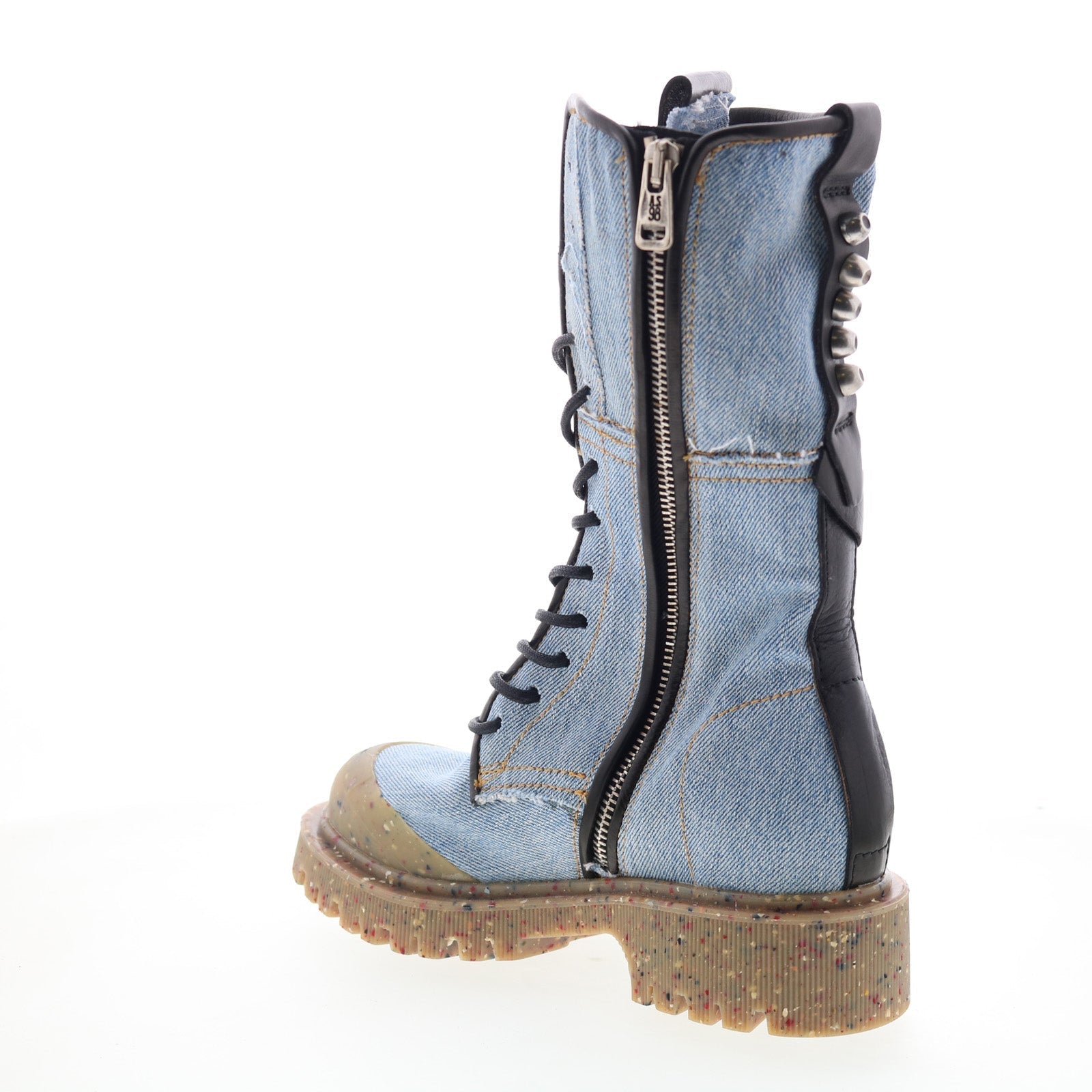 Cambert Womens Blue Canvas Lace Up Casual Dress Boots