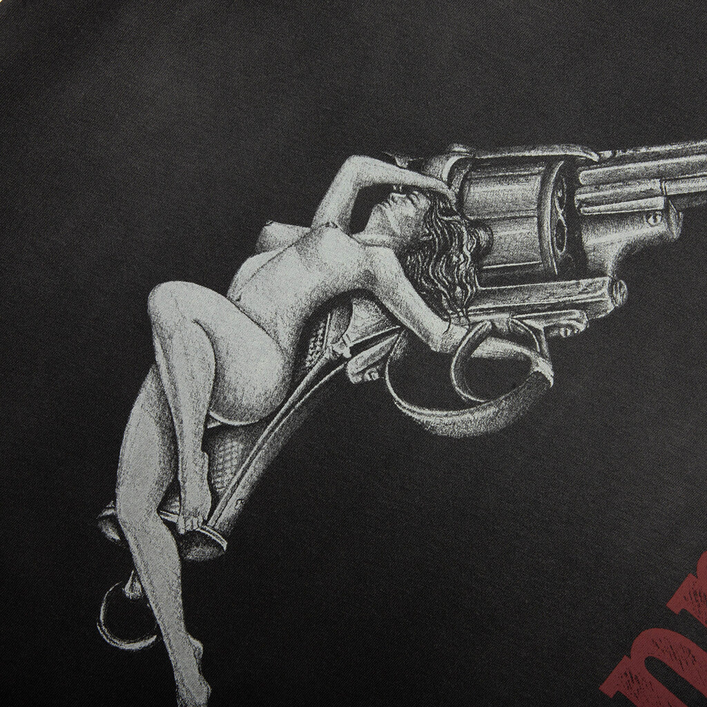 Loaded With Love T Shirt Stained Black
