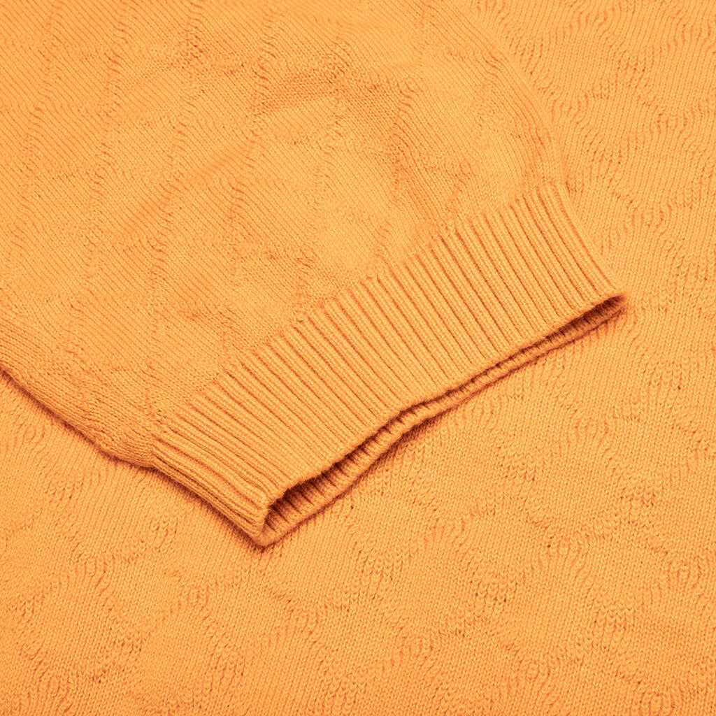 Hogan Pointelle Raglan Sleeve Sweater Polo Jasper Orange