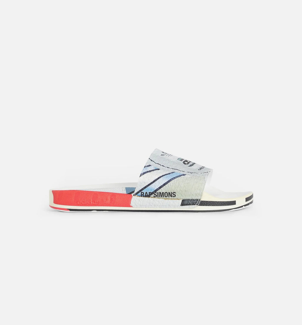 Rs Micro Adlette Slides Mens Slides Silver Metallic Bright Red