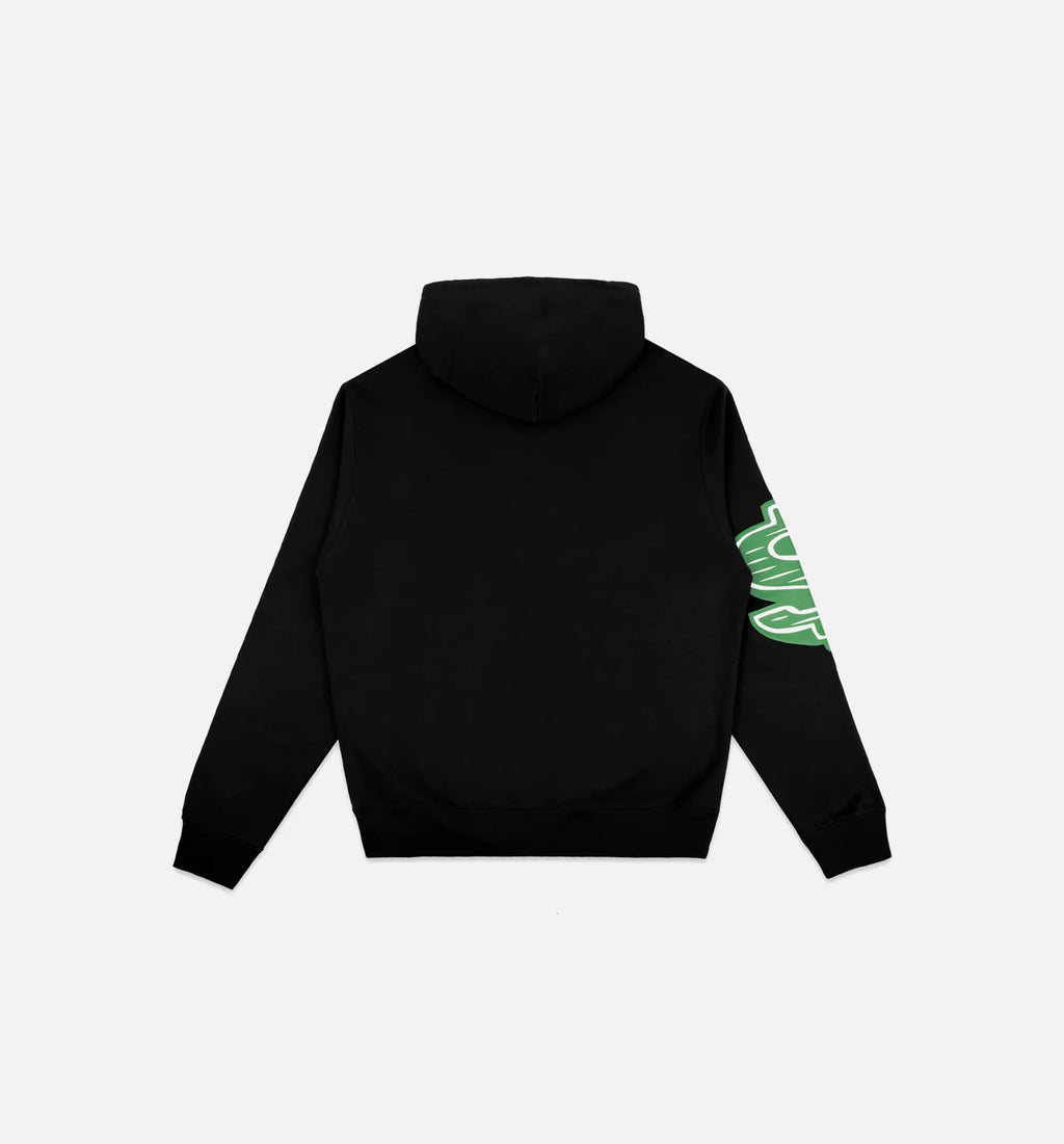 Straight Font Mens Hoodie Black