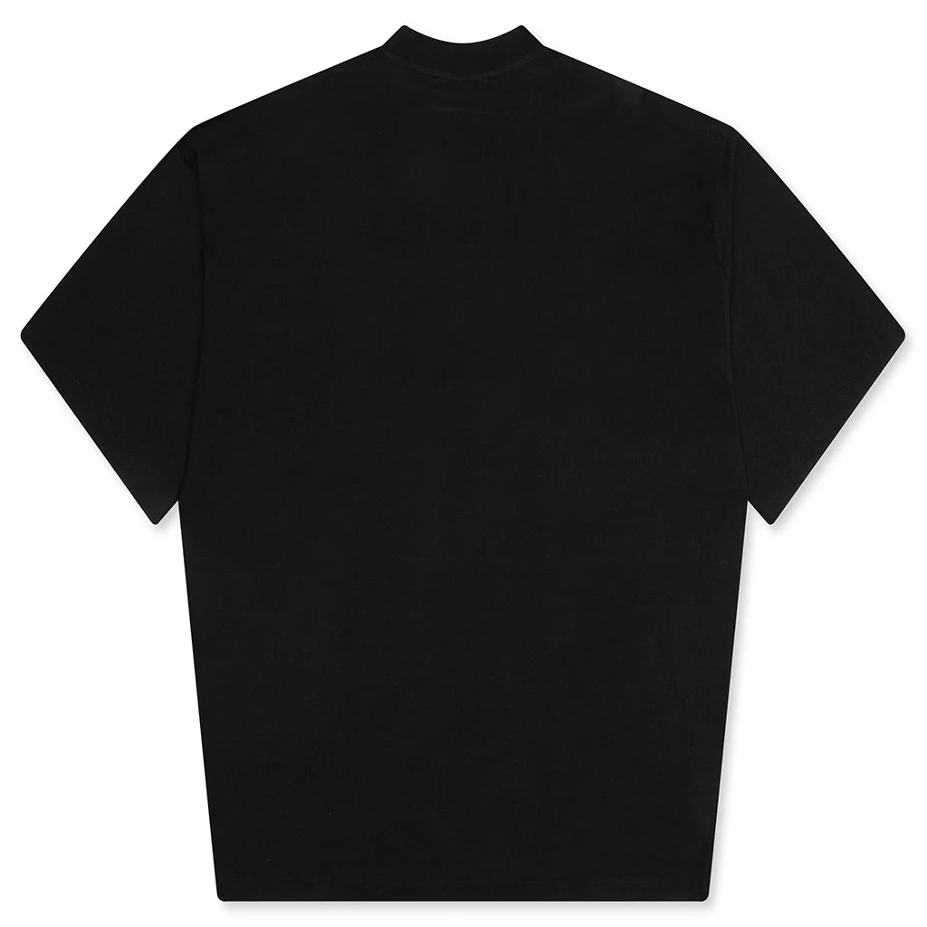 Mock Neck Boxy Fit T Shirt Black