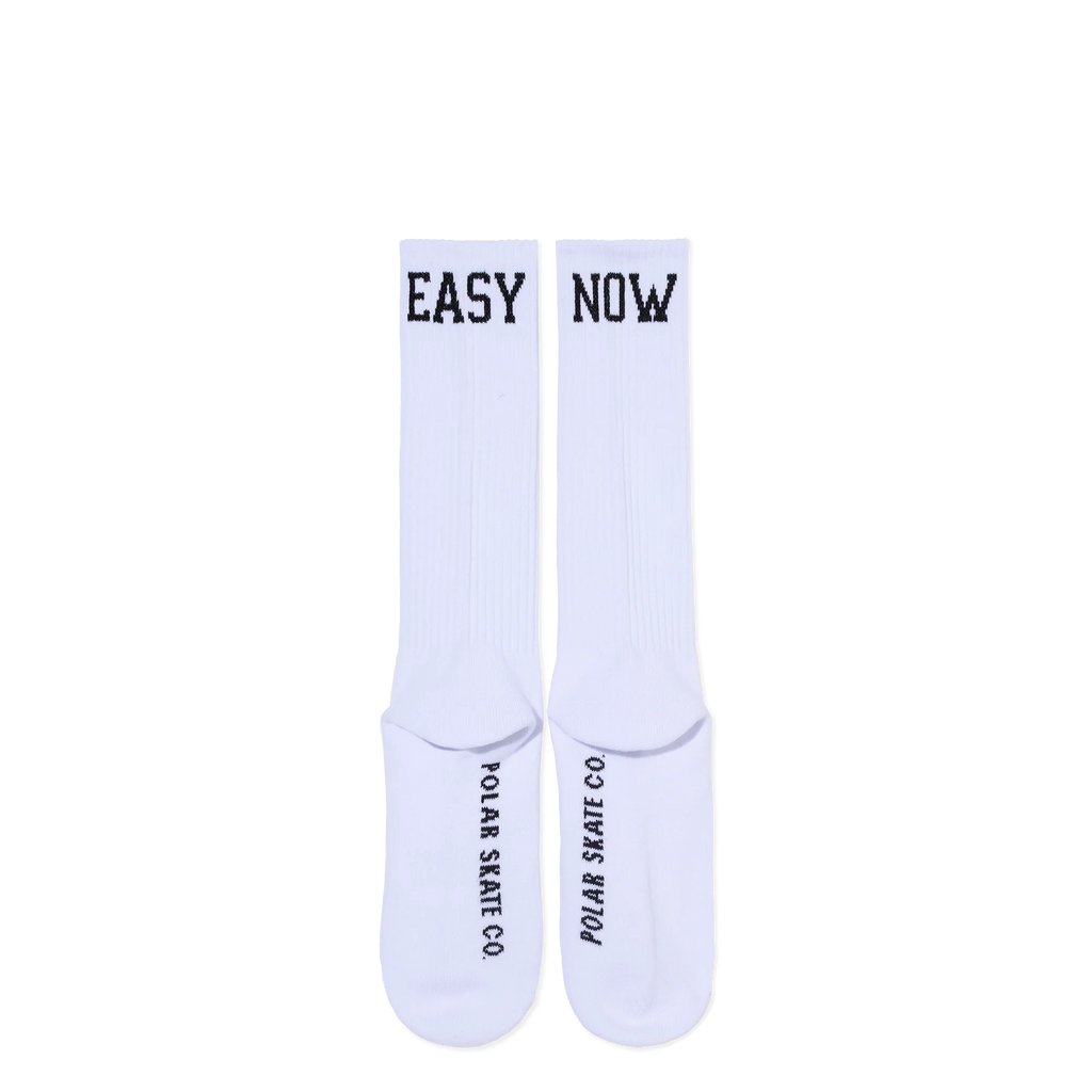 Polar Easy Now Long Rib Socks White