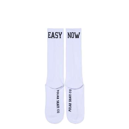 Polar Easy Now Long Rib Socks White