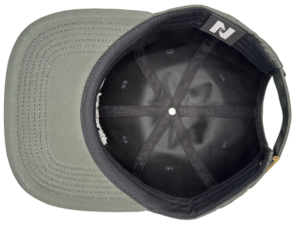 Nocturnal Script Strapback Hat Dark Green Black