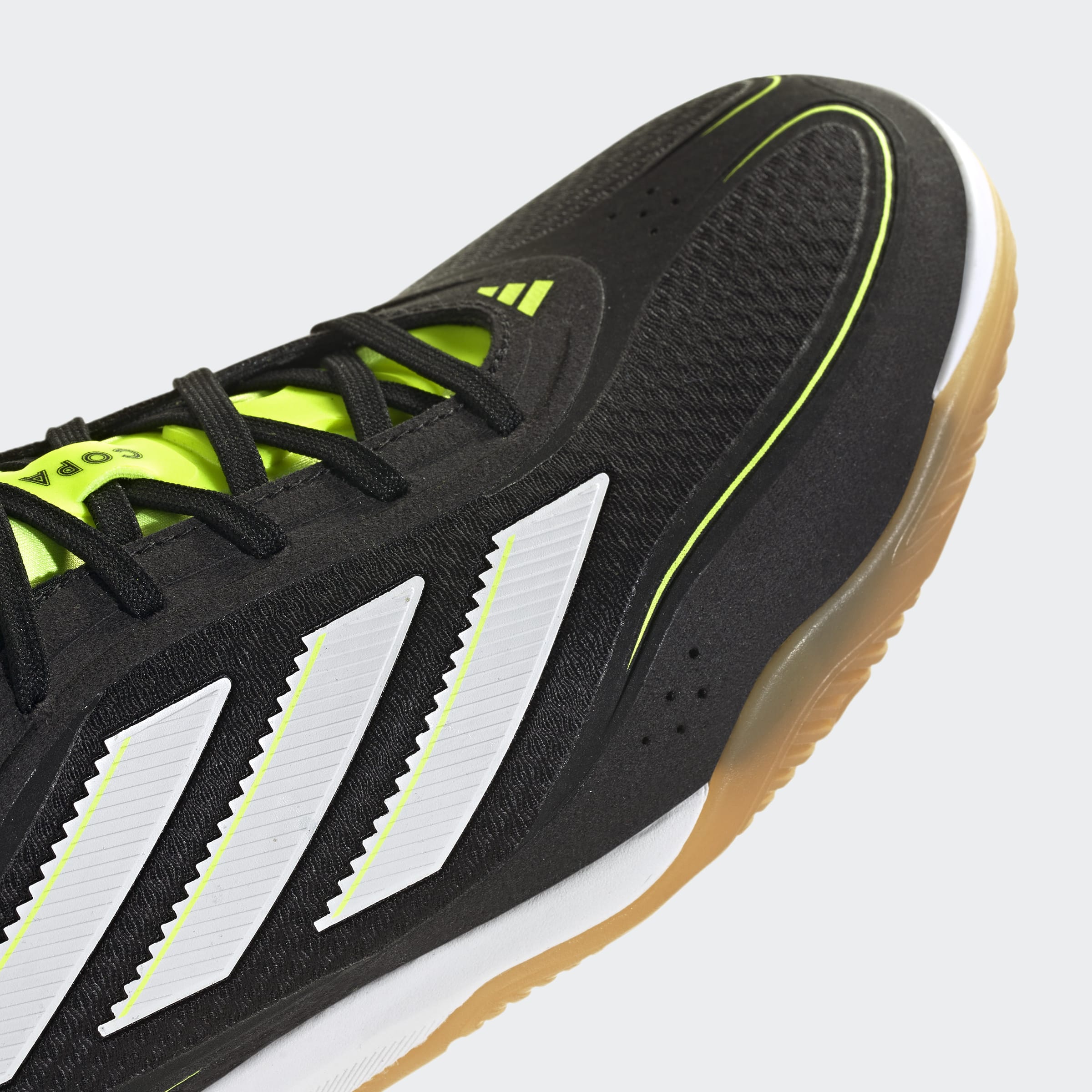 adidas Copa Court Pro IN Indoor Mens Soccer Shoes Black White Lemon