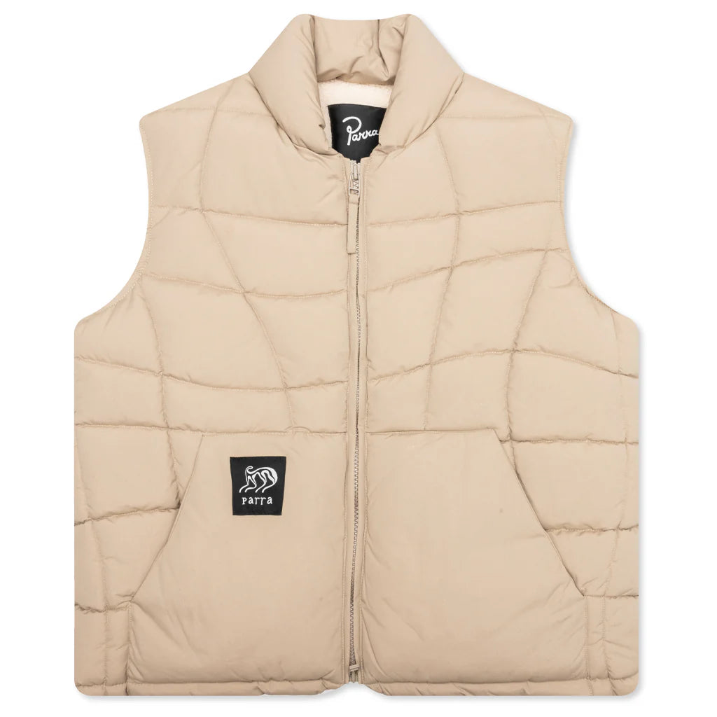Waved Alien Puffer Vest Tan