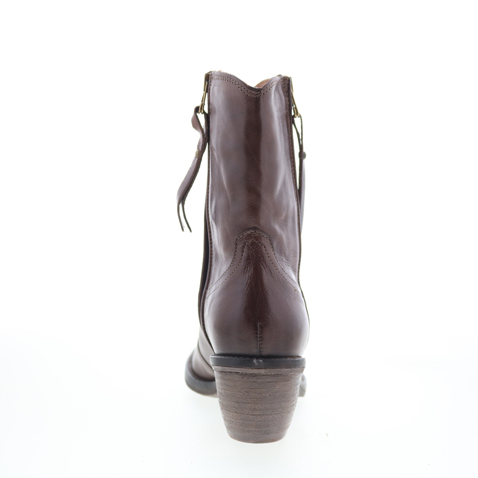Charlie Womens Brown Leather Zipper Ankle & Booties Boots