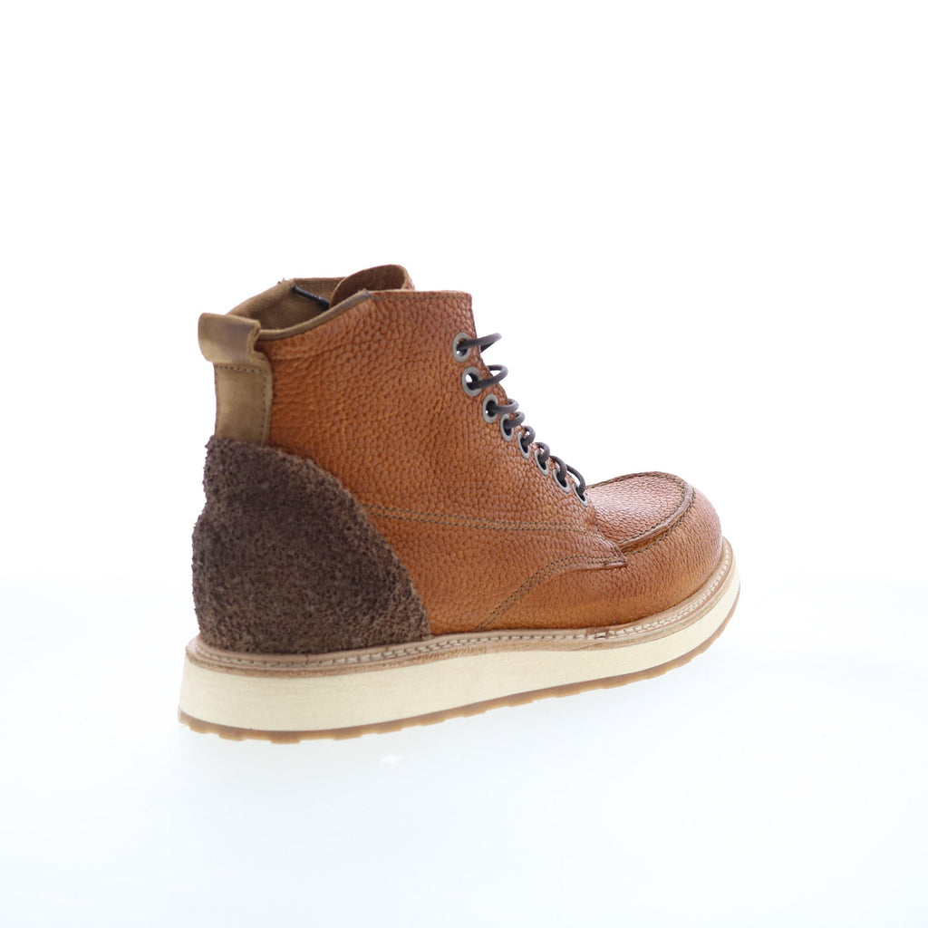 Christian Mens Brown Leather Lace Up Casual Dress Boots