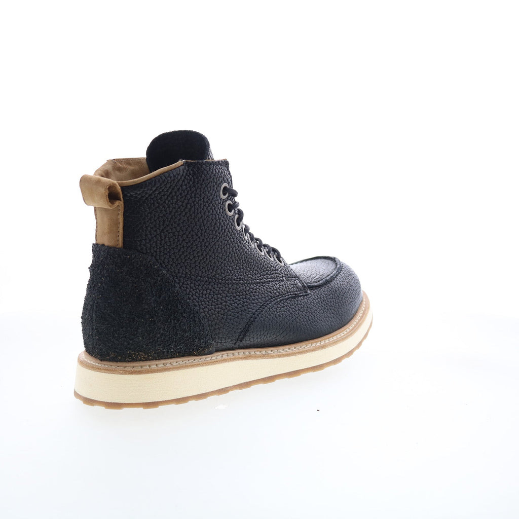 Christian Mens Black Leather Lace Up Casual Dress Boots